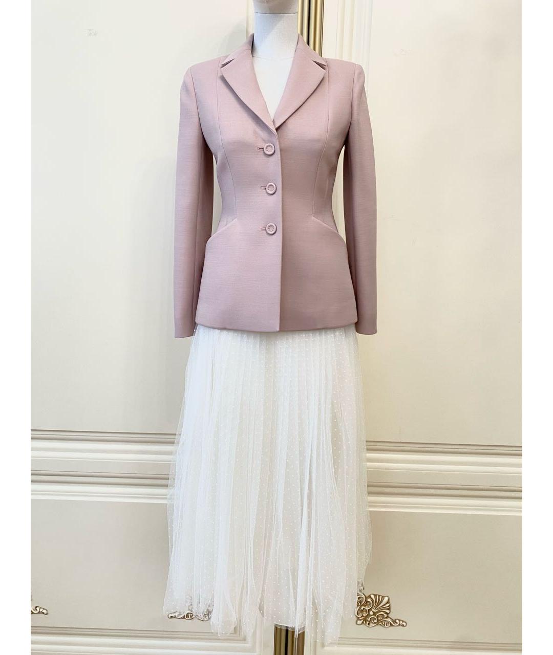 CHRISTIAN DIOR Белая сетчатая юбка миди, фото 2