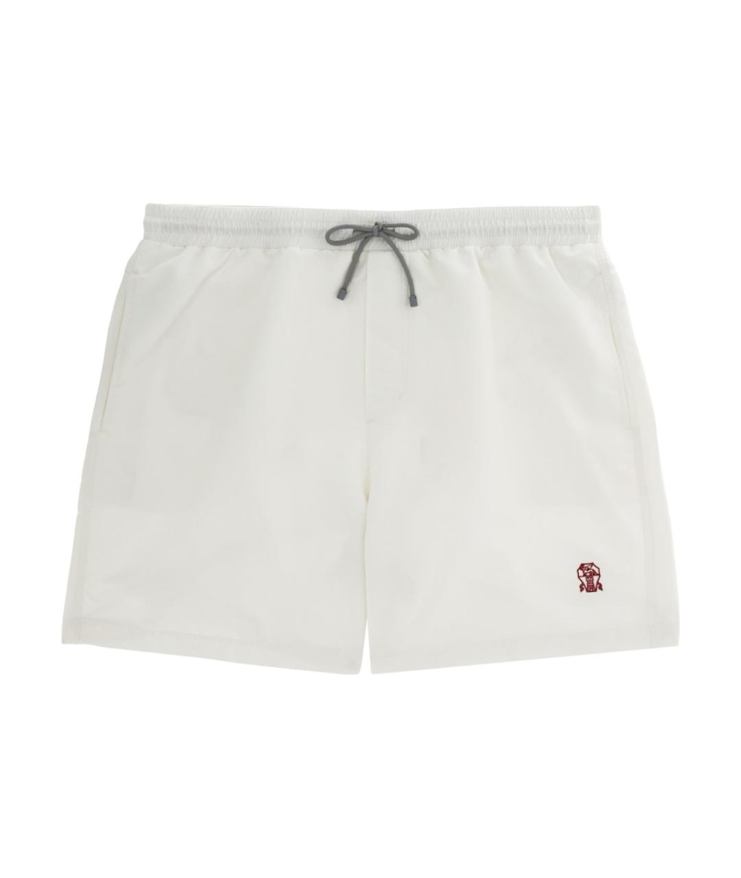 BRUNELLO CUCINELLI Белые полиэстеровые шорты, фото 1