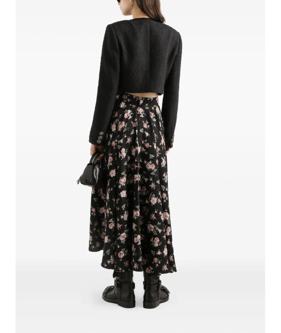 DOLCE&GABBANA Черная шелковая юбка миди, фото 3