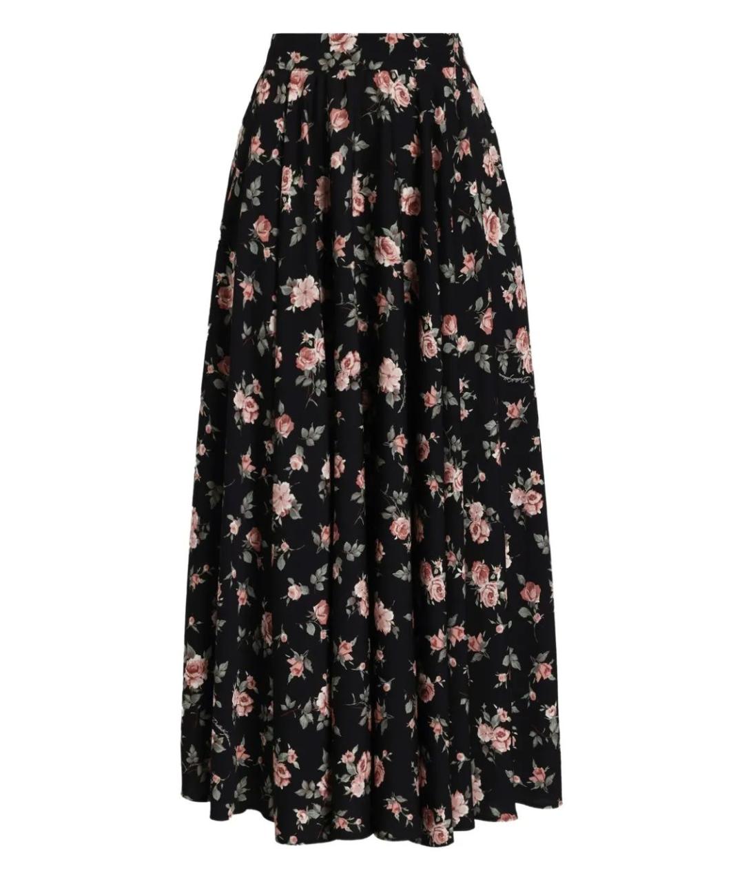 DOLCE&GABBANA Черная шелковая юбка миди, фото 1