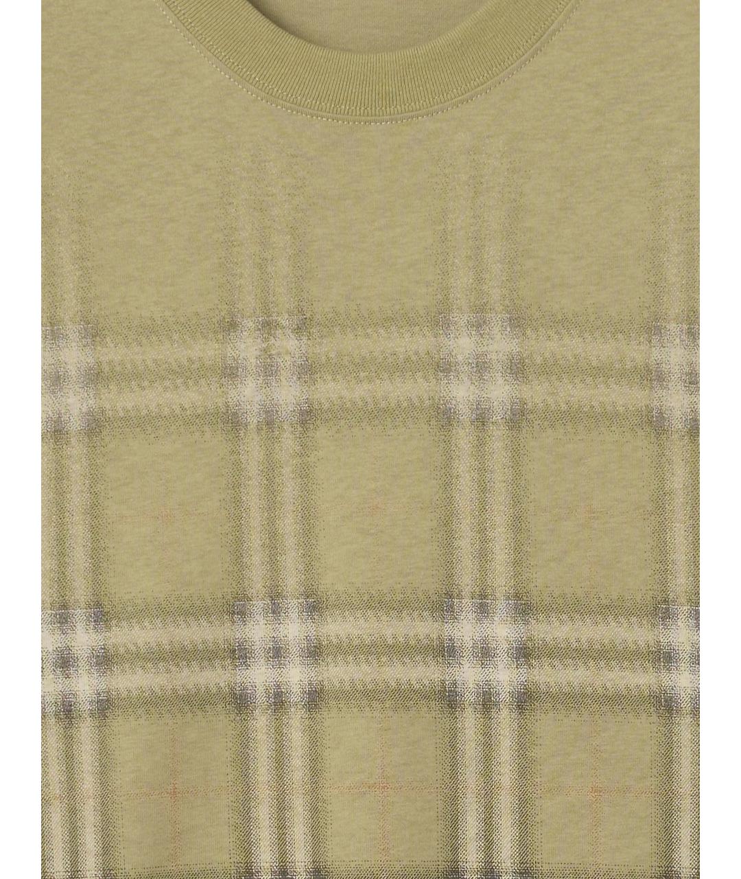 BURBERRY Зеленая хлопковая футболка, фото 4