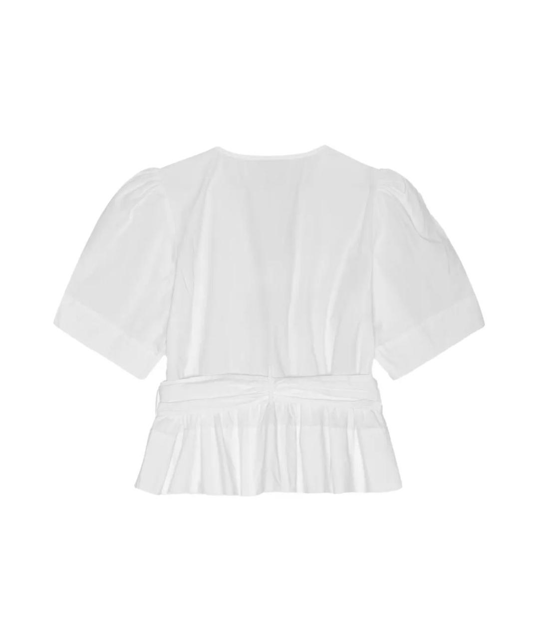 GANNI Белая хлопковая блузы, фото 5