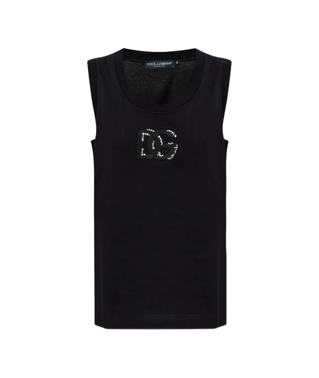 DOLCE&GABBANA Черная хлопковая майка, фото 1