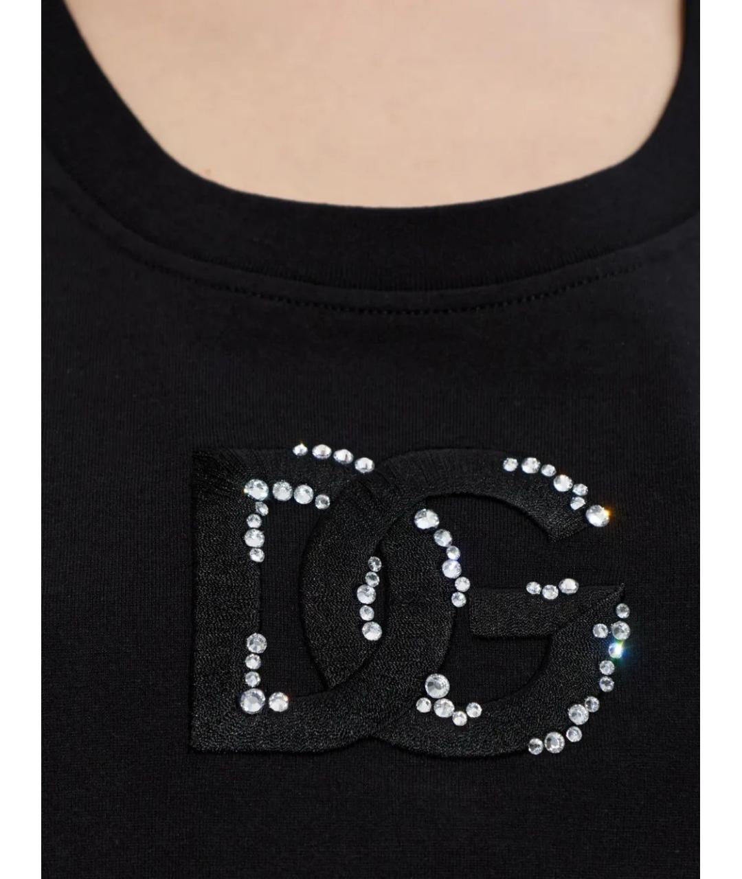 DOLCE&GABBANA Черная хлопковая майка, фото 4