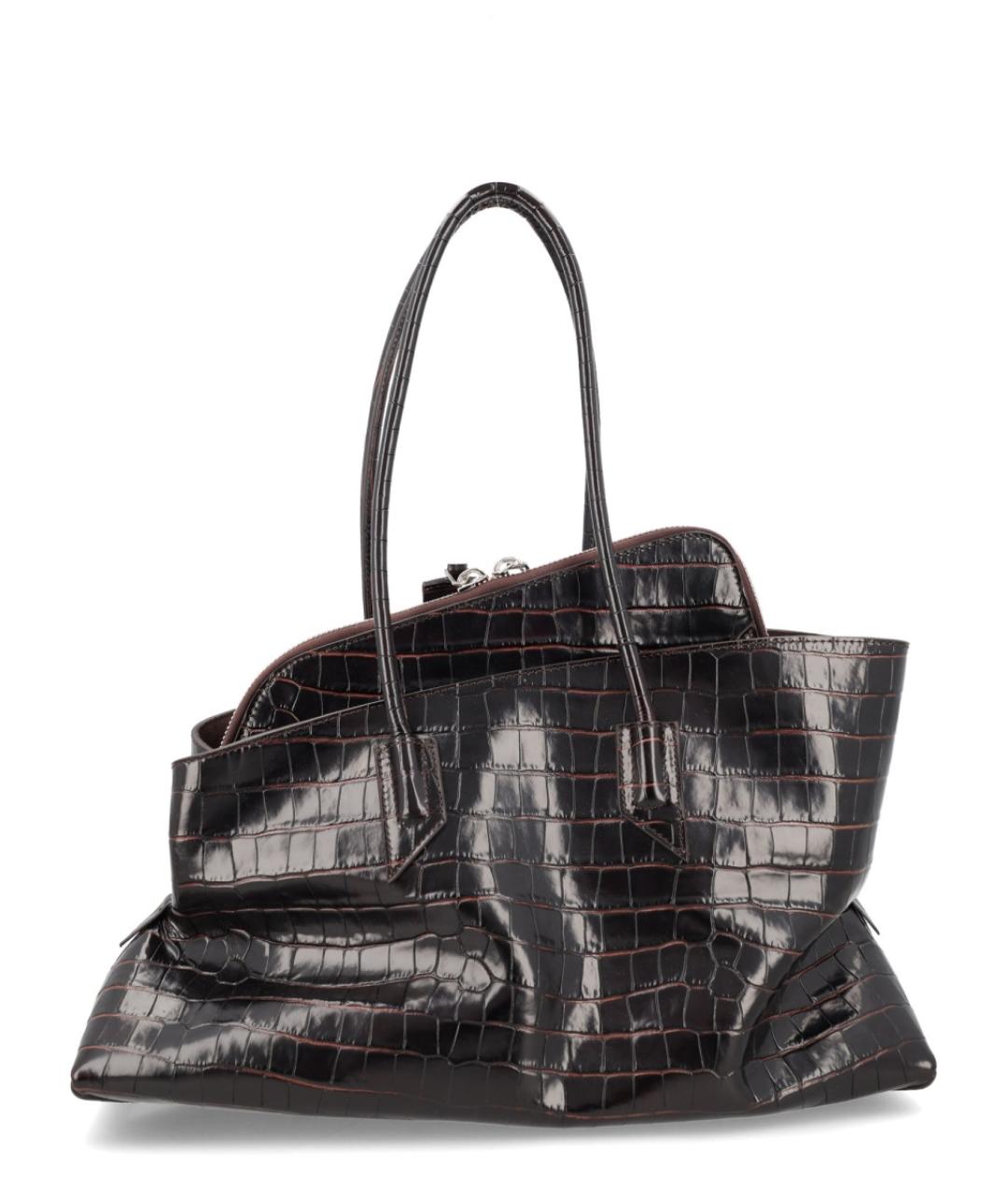 THE ATTICO Коричневая кожаная сумка тоут, фото 2