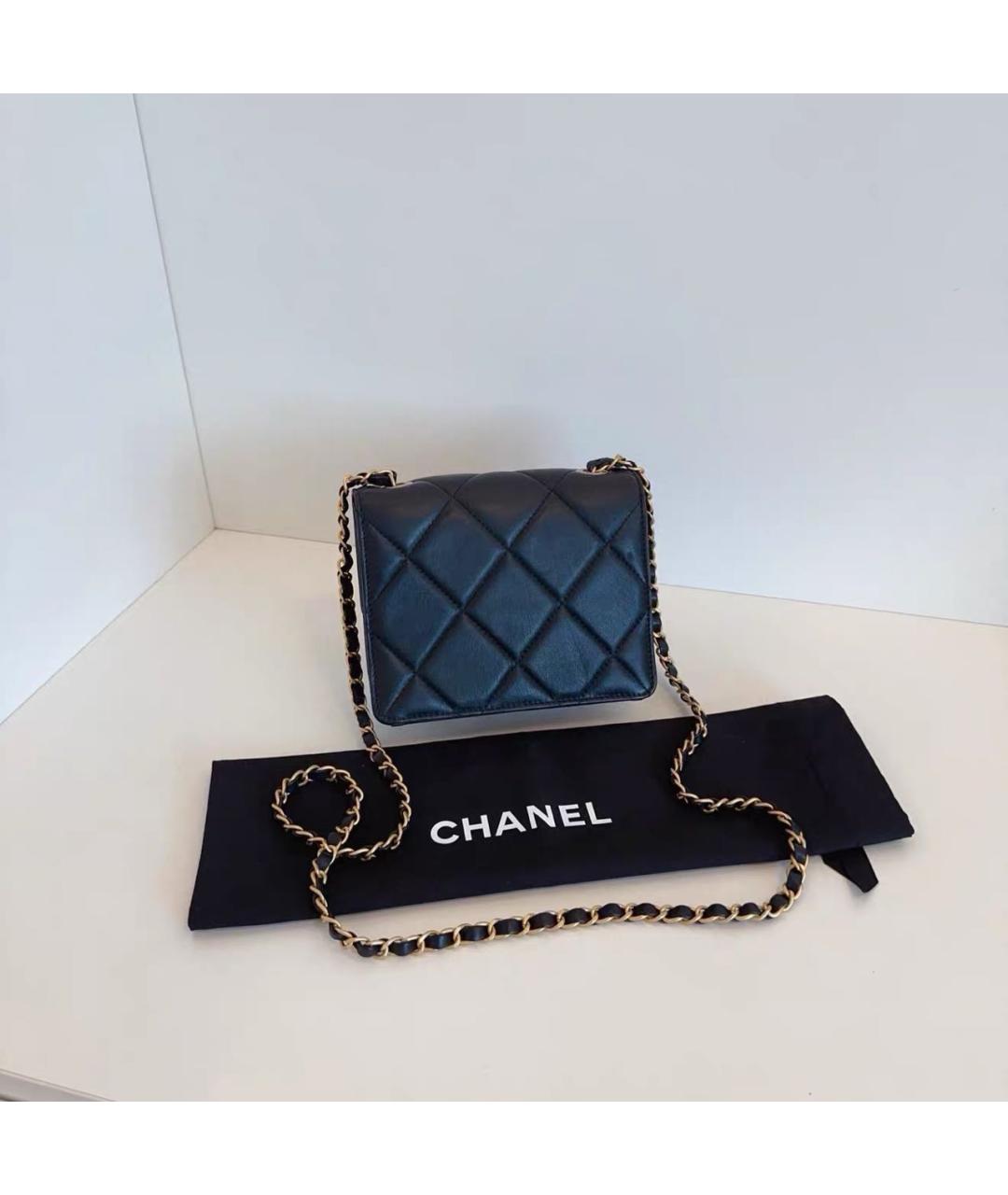 CHANEL Черная кожаная сумка через плечо, фото 3