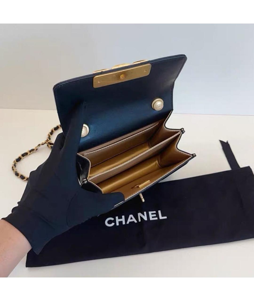 CHANEL Черная кожаная сумка через плечо, фото 6