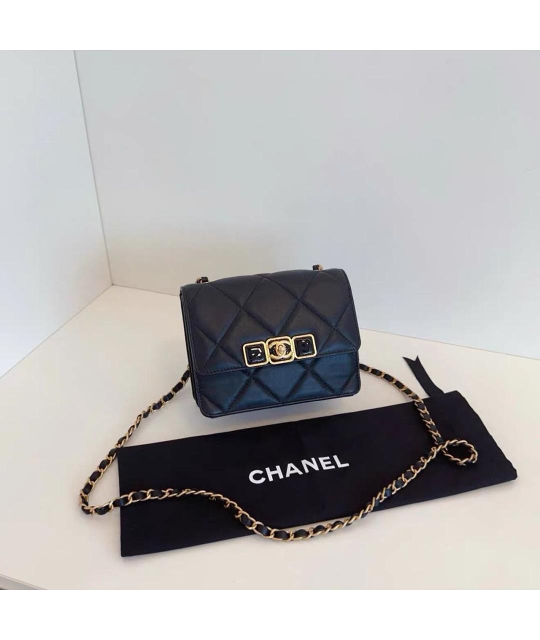 CHANEL Черная кожаная сумка через плечо, фото 8