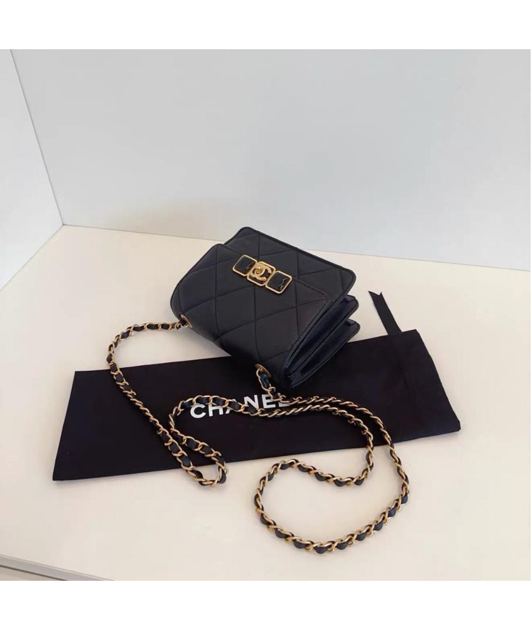 CHANEL Черная кожаная сумка через плечо, фото 4