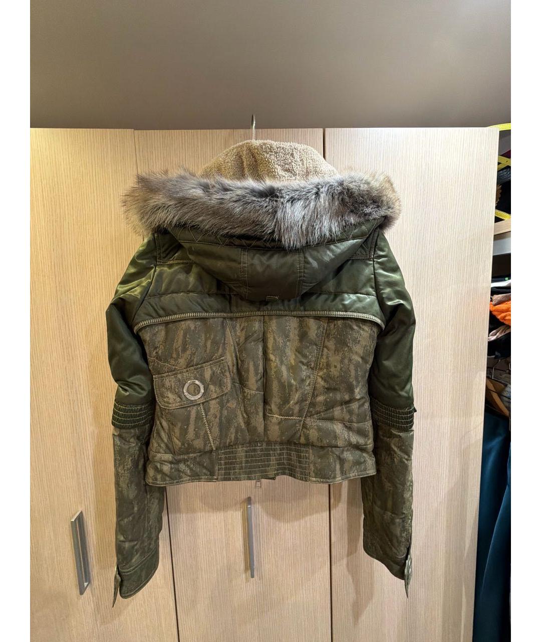 CHRISTIAN DIOR Хаки полиамидовый пуховик, фото 2