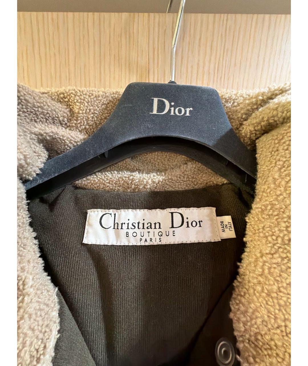 CHRISTIAN DIOR Хаки полиамидовый пуховик, фото 3