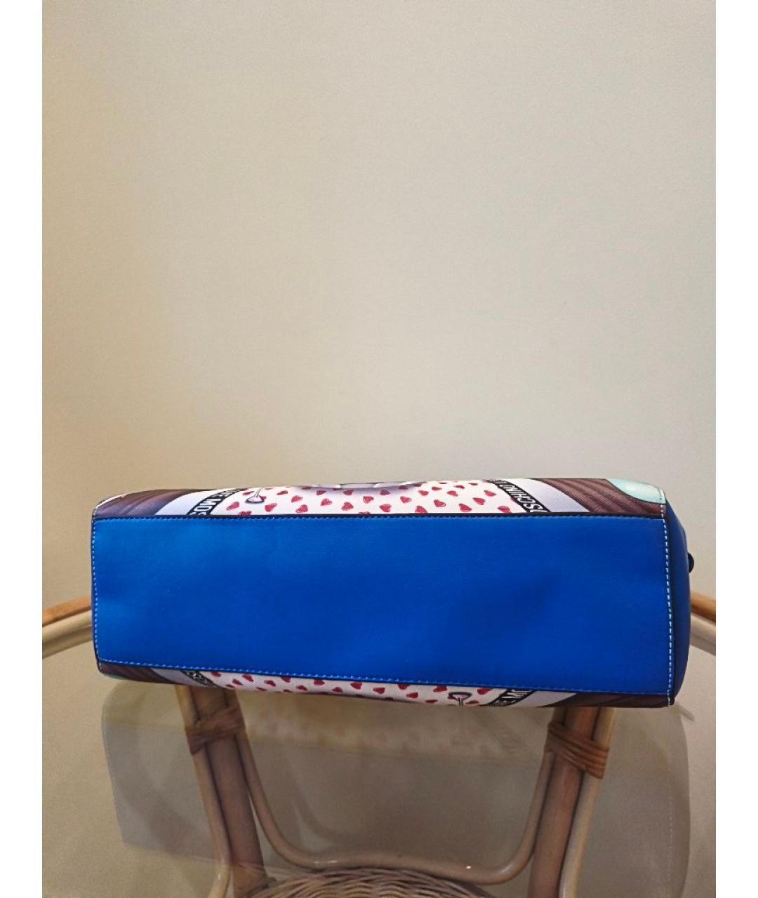 LOVE MOSCHINO Голубая сумка через плечо из искусственной кожи, фото 9