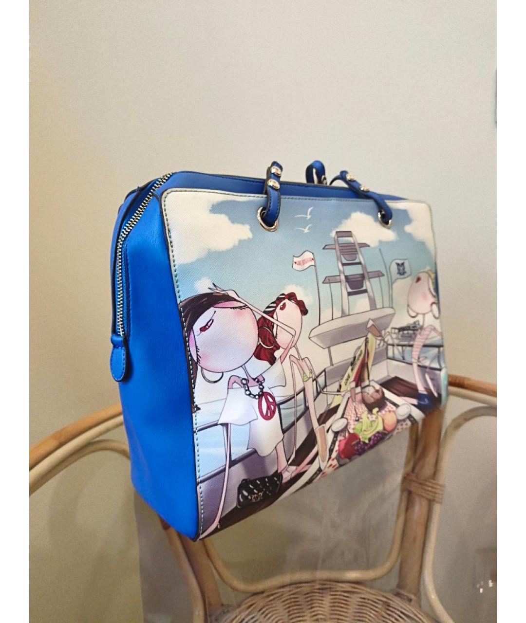 LOVE MOSCHINO Голубая сумка через плечо из искусственной кожи, фото 2