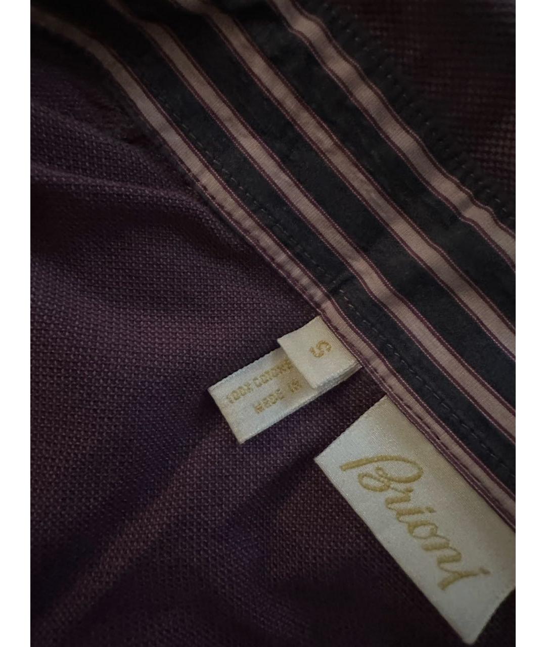 BRIONI Фиолетовое хлопковое поло с коротким рукавом, фото 4