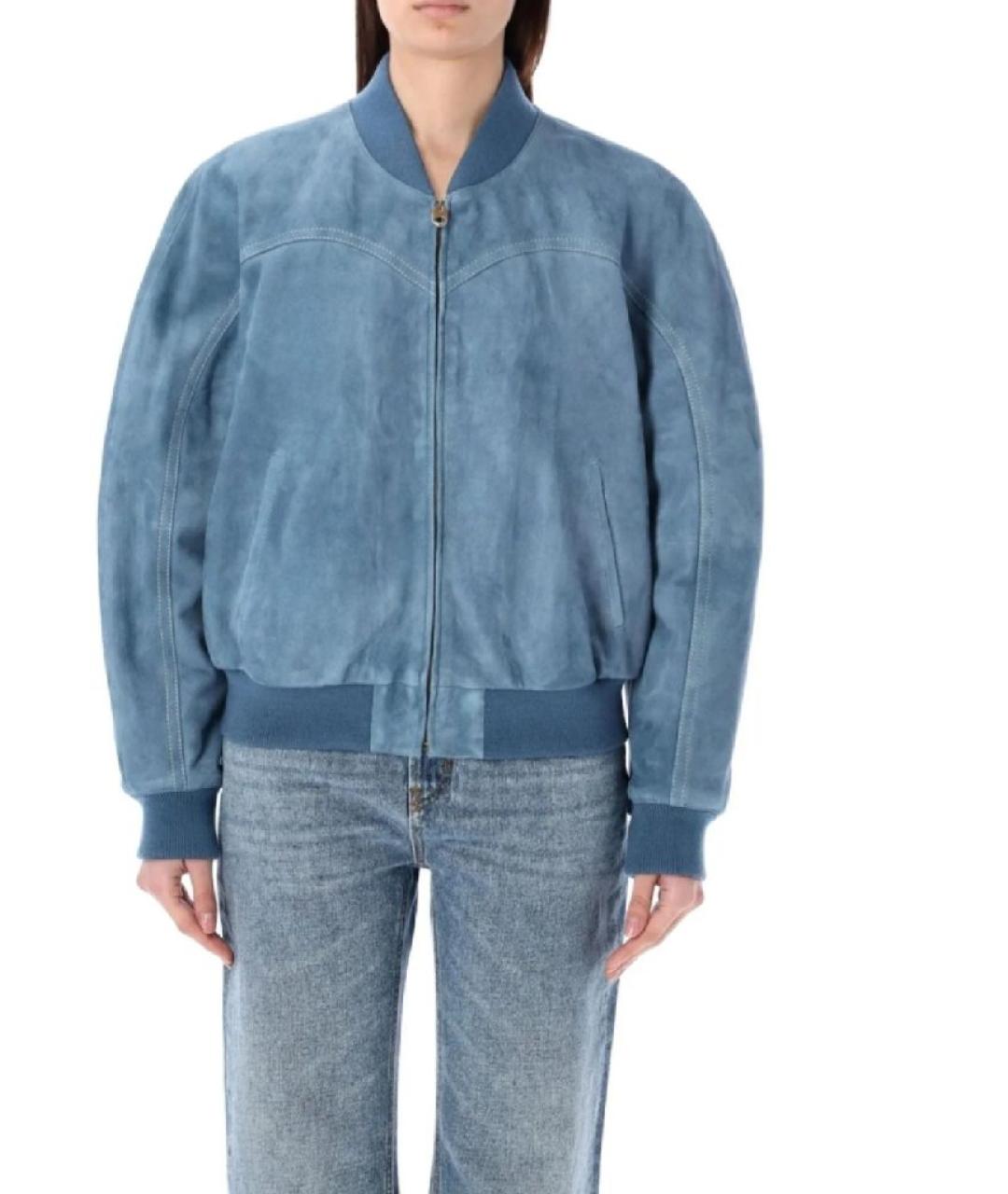 CHLOE Голубая замшевая куртка, фото 6