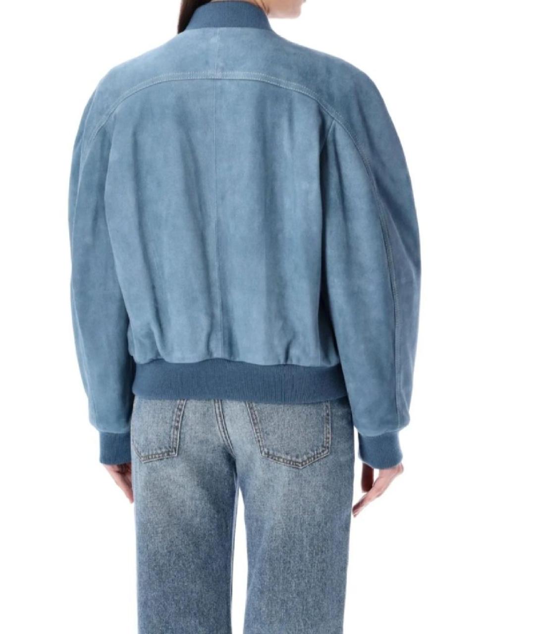 CHLOE Голубая замшевая куртка, фото 7