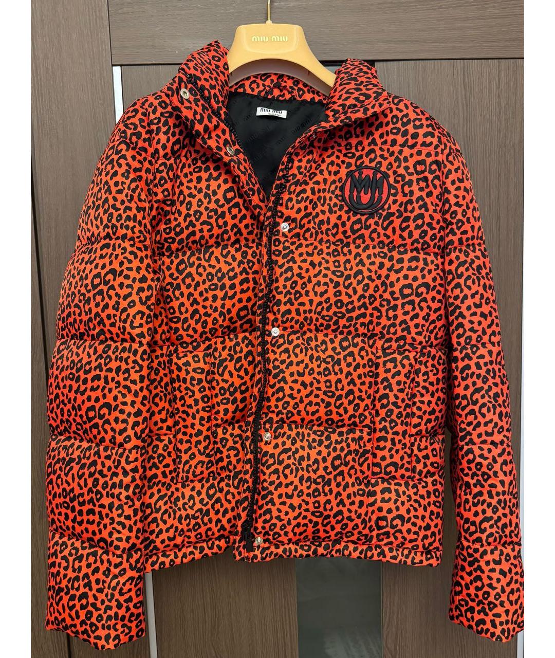 MIU MIU Красный полиэстеровый пуховик, фото 2