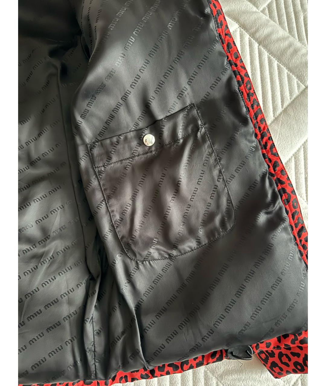 MIU MIU Красный полиэстеровый пуховик, фото 4