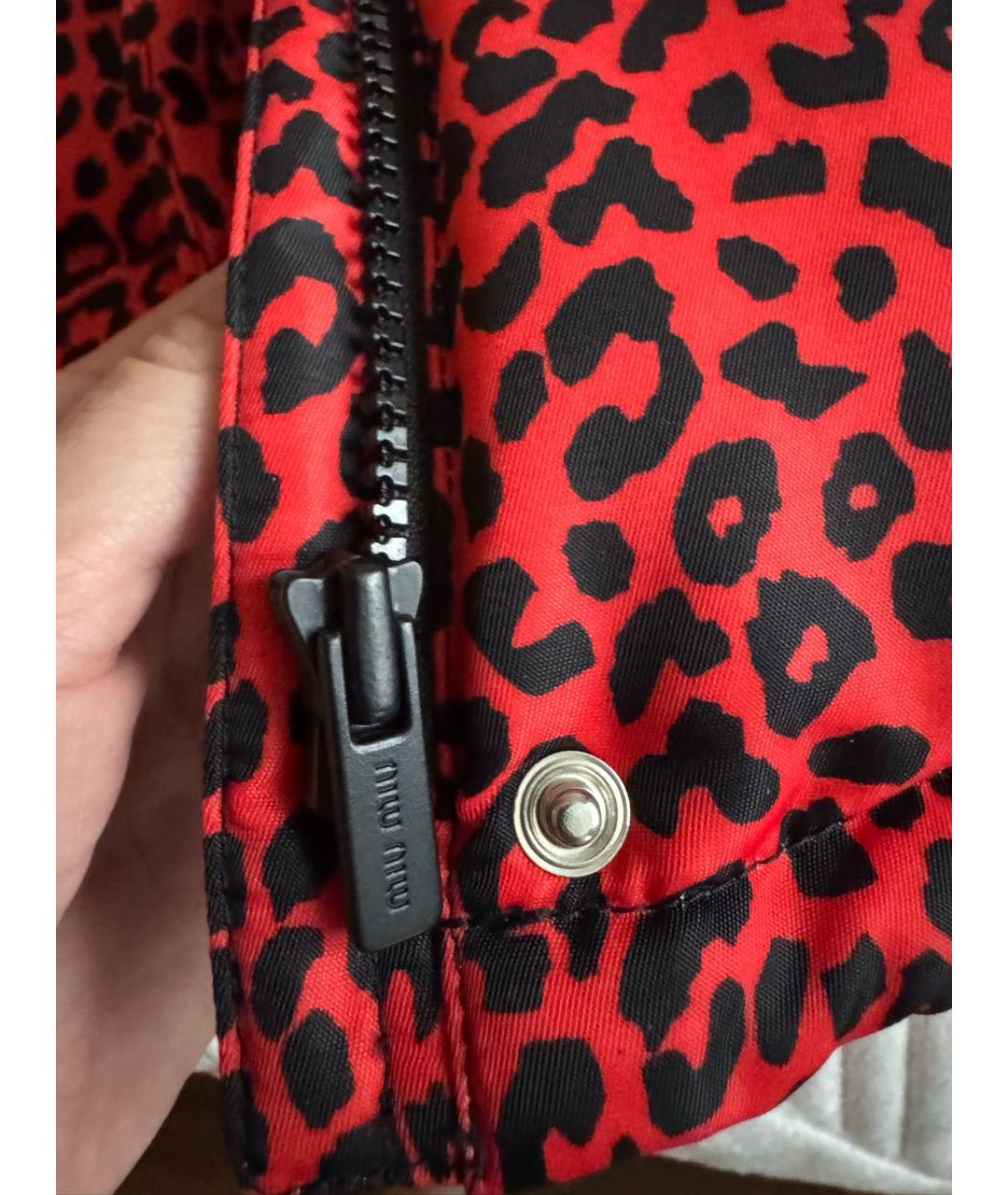 MIU MIU Красный полиэстеровый пуховик, фото 5