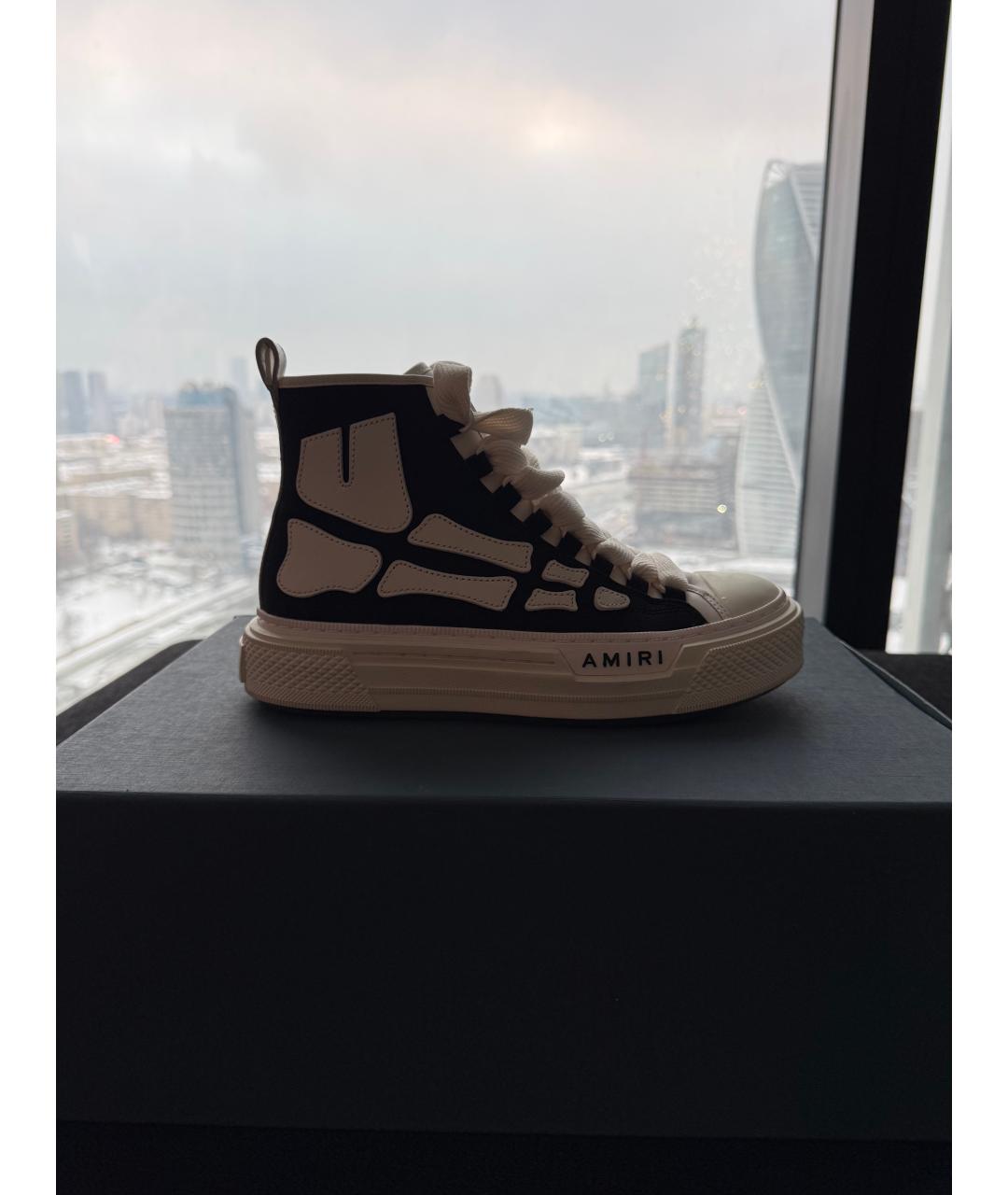 AMIRI Черные текстильные высокие кроссовки / кеды, фото 4