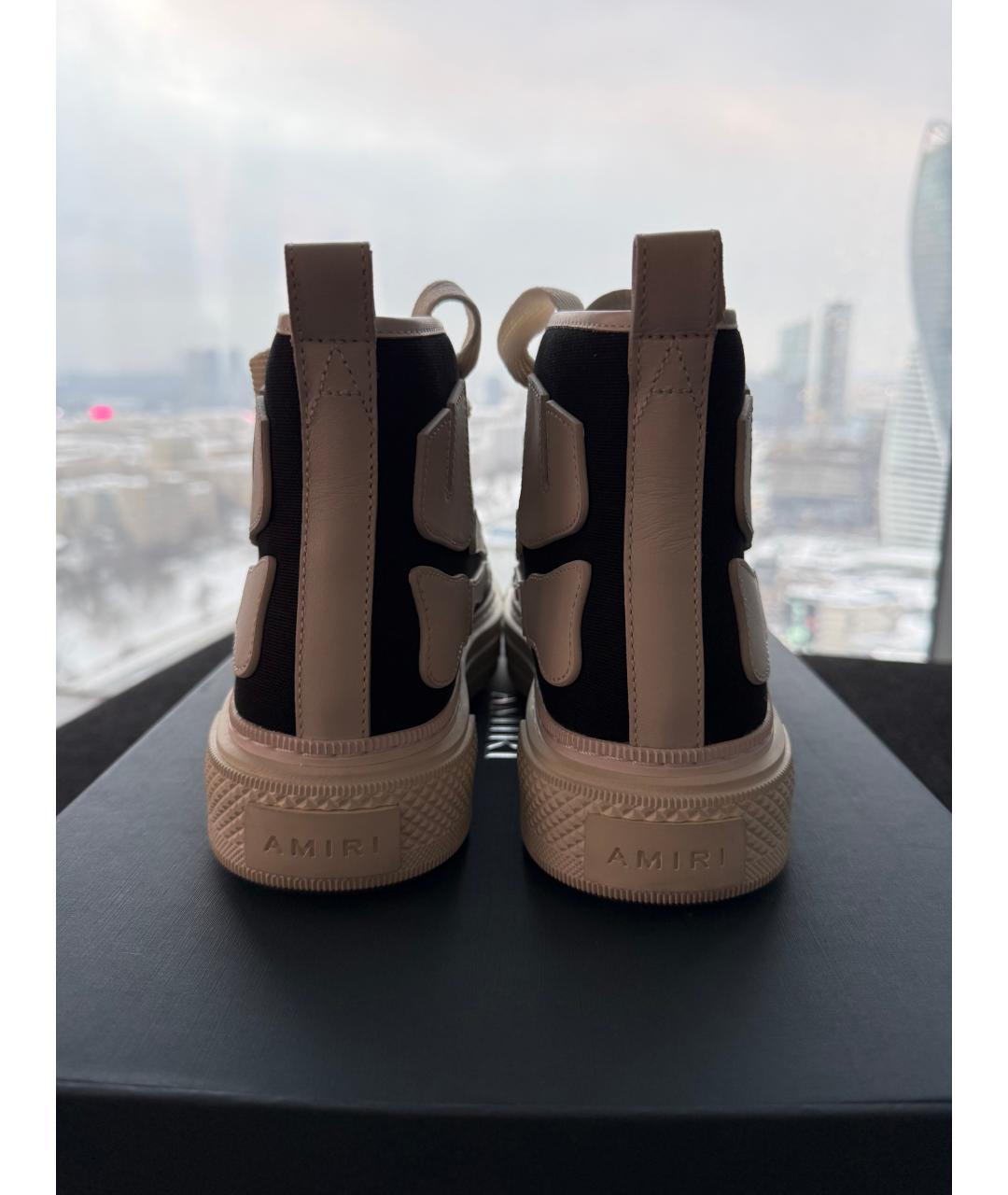 AMIRI Черные текстильные высокие кроссовки / кеды, фото 2