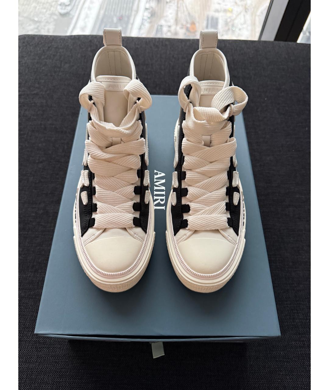 AMIRI Черные текстильные высокие кроссовки / кеды, фото 5