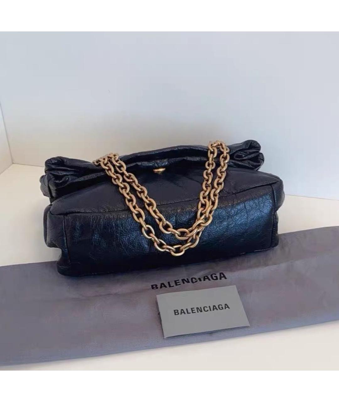 BALENCIAGA Черная кожаная сумка с короткими ручками, фото 5