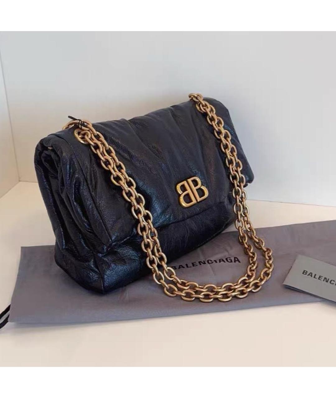 BALENCIAGA Черная кожаная сумка с короткими ручками, фото 2