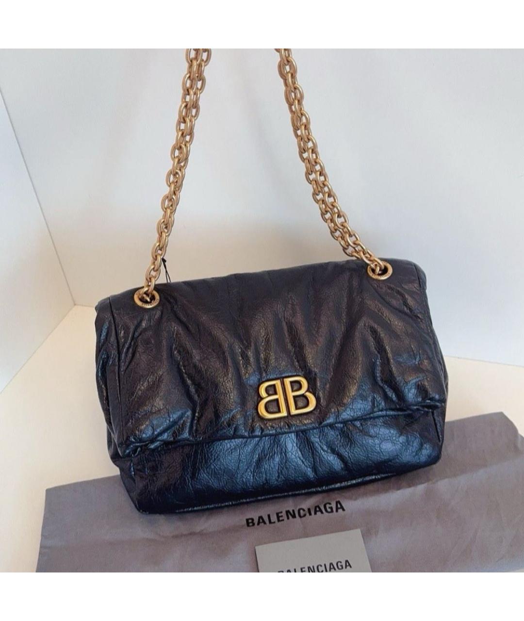 BALENCIAGA Черная кожаная сумка с короткими ручками, фото 6