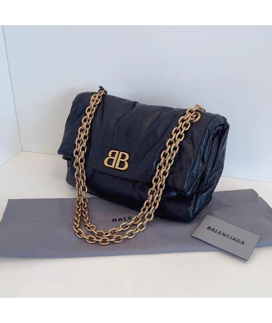 BALENCIAGA Черная кожаная сумка с короткими ручками, фото 3