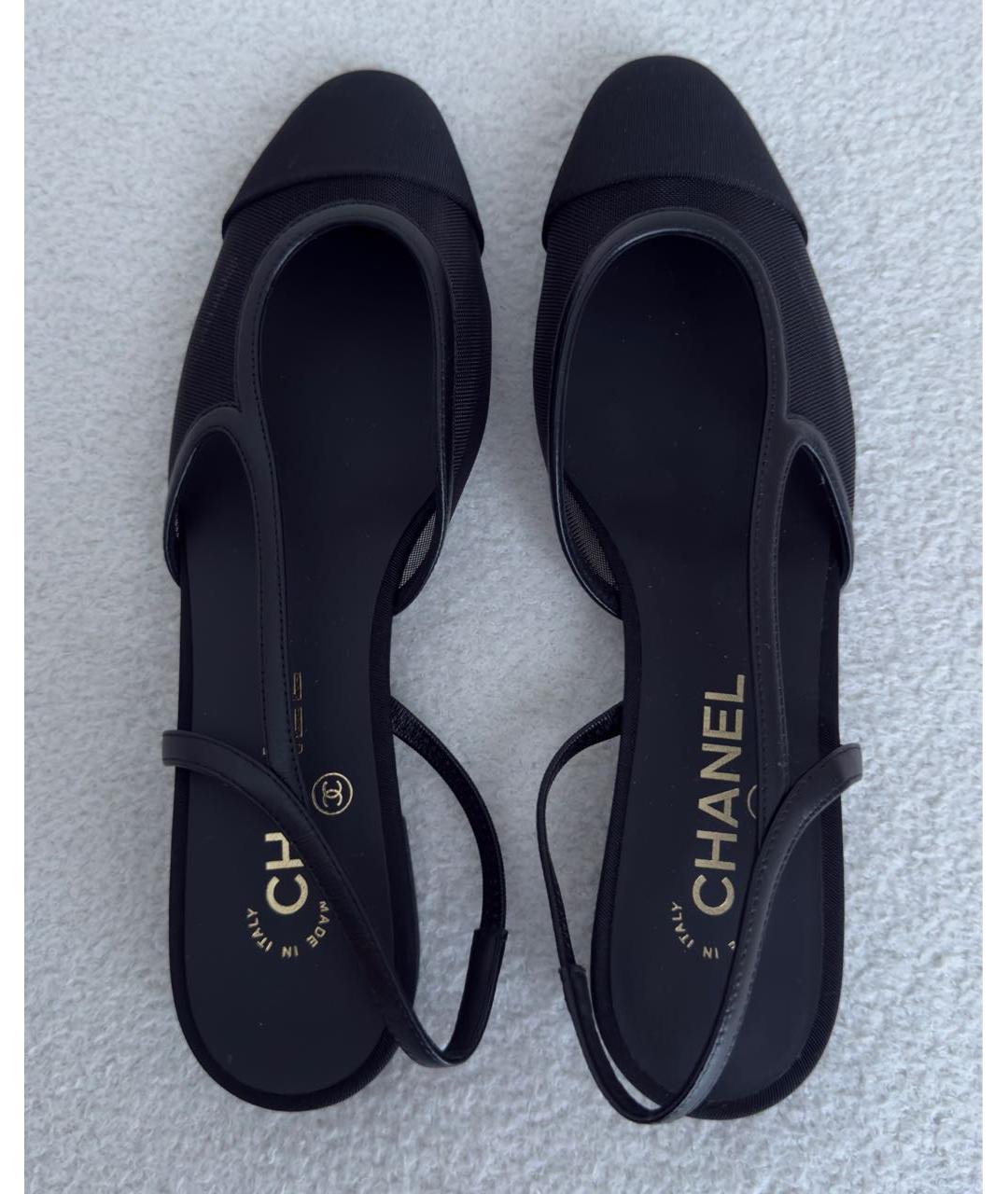 CHANEL Черные текстильные туфли, фото 3