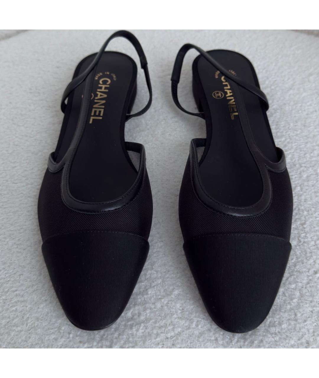 CHANEL Черные текстильные туфли, фото 2