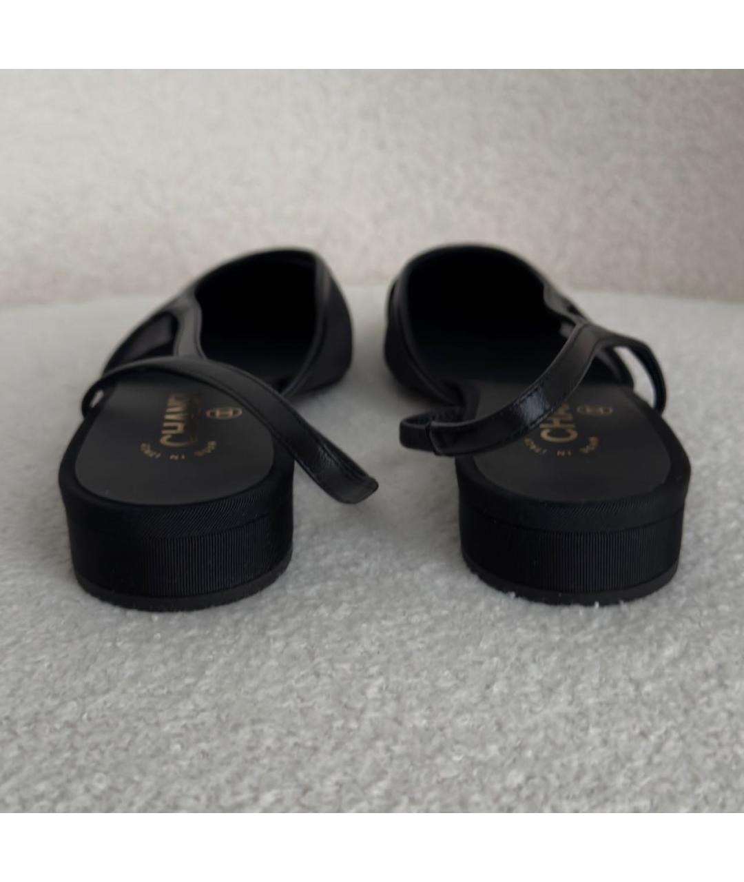 CHANEL Черные текстильные туфли, фото 4