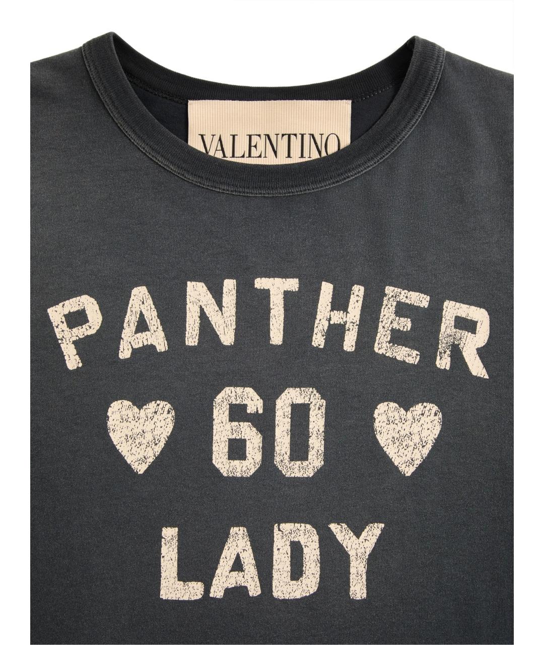 VALENTINO Черная хлопковая футболка, фото 2