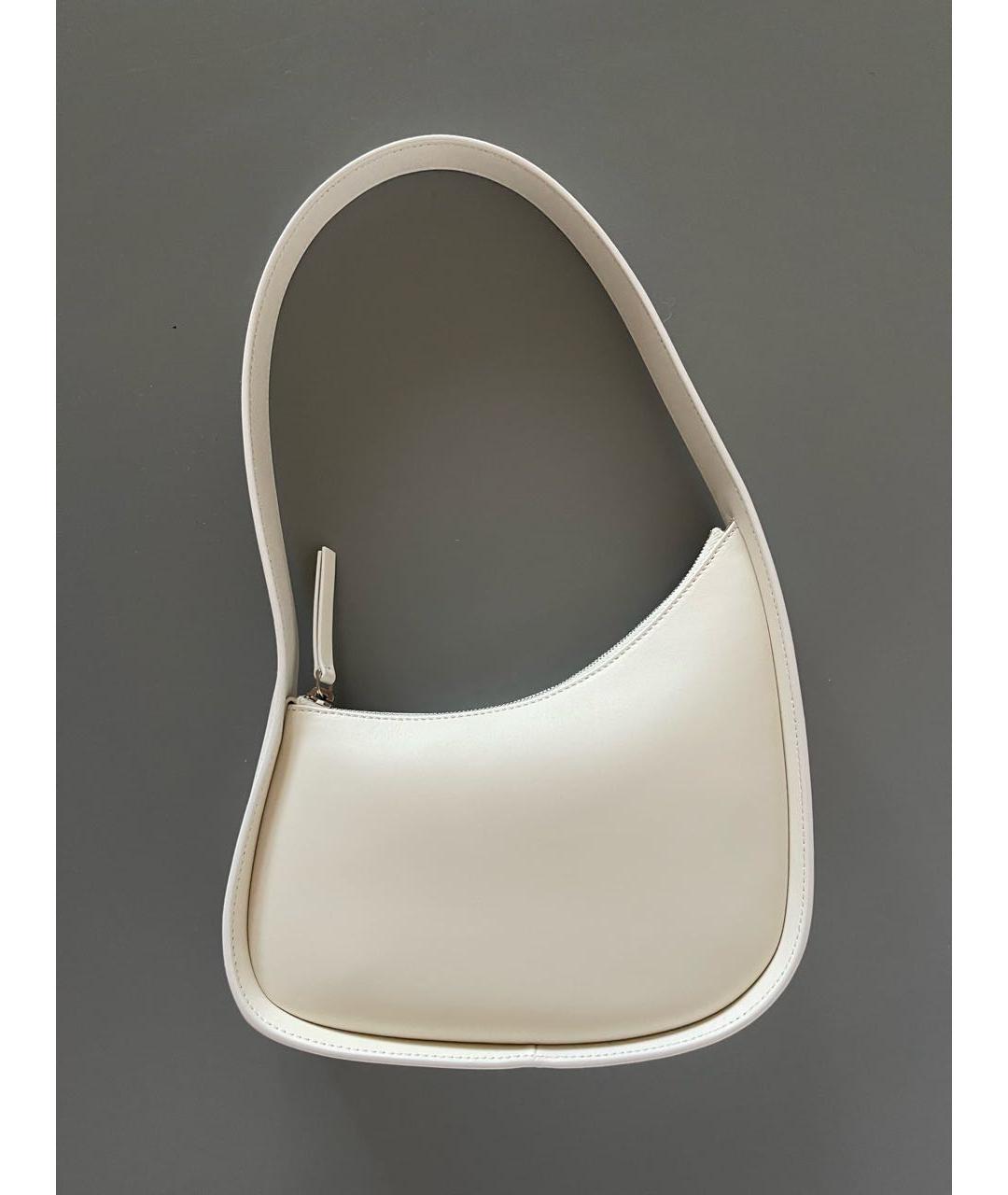 THE ROW Белая кожаная сумка с короткими ручками, фото 3