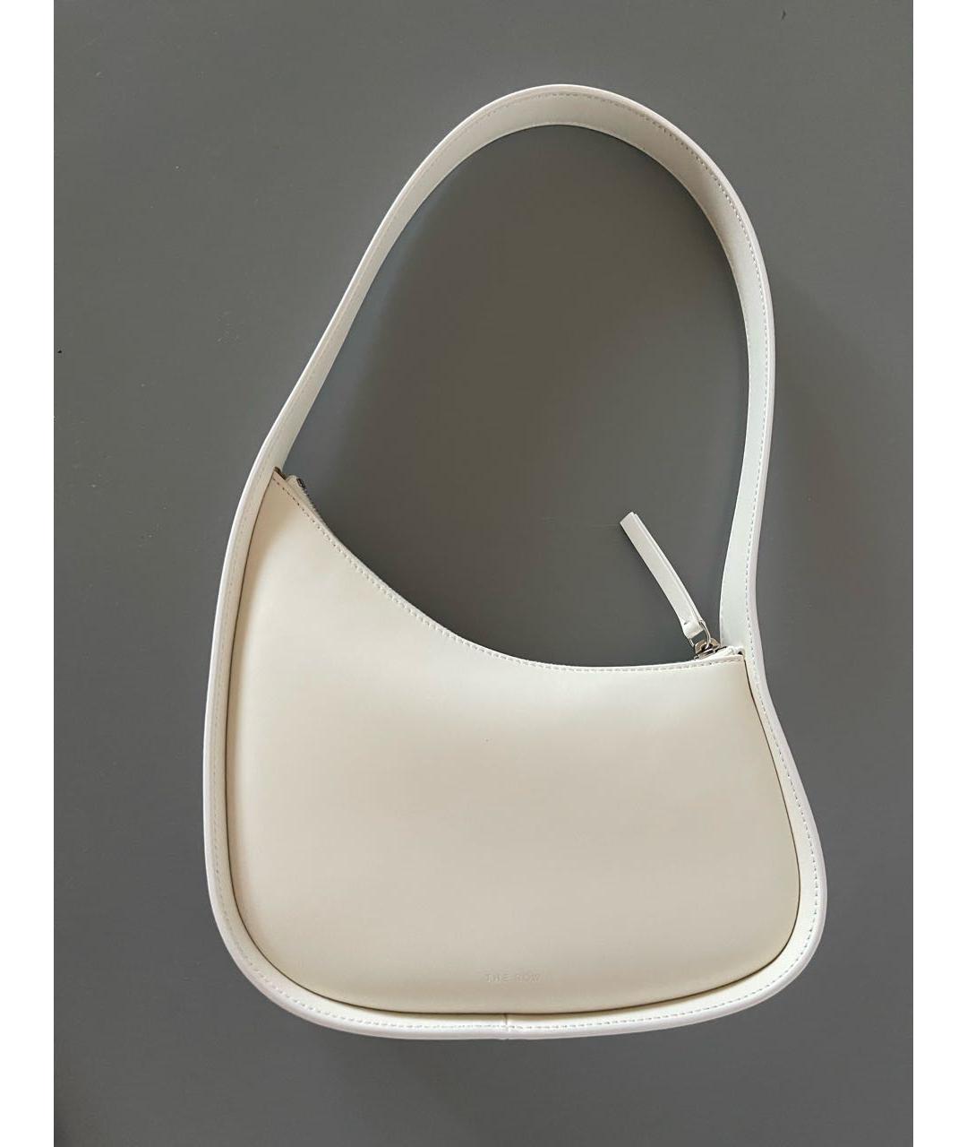 THE ROW Белая кожаная сумка с короткими ручками, фото 9