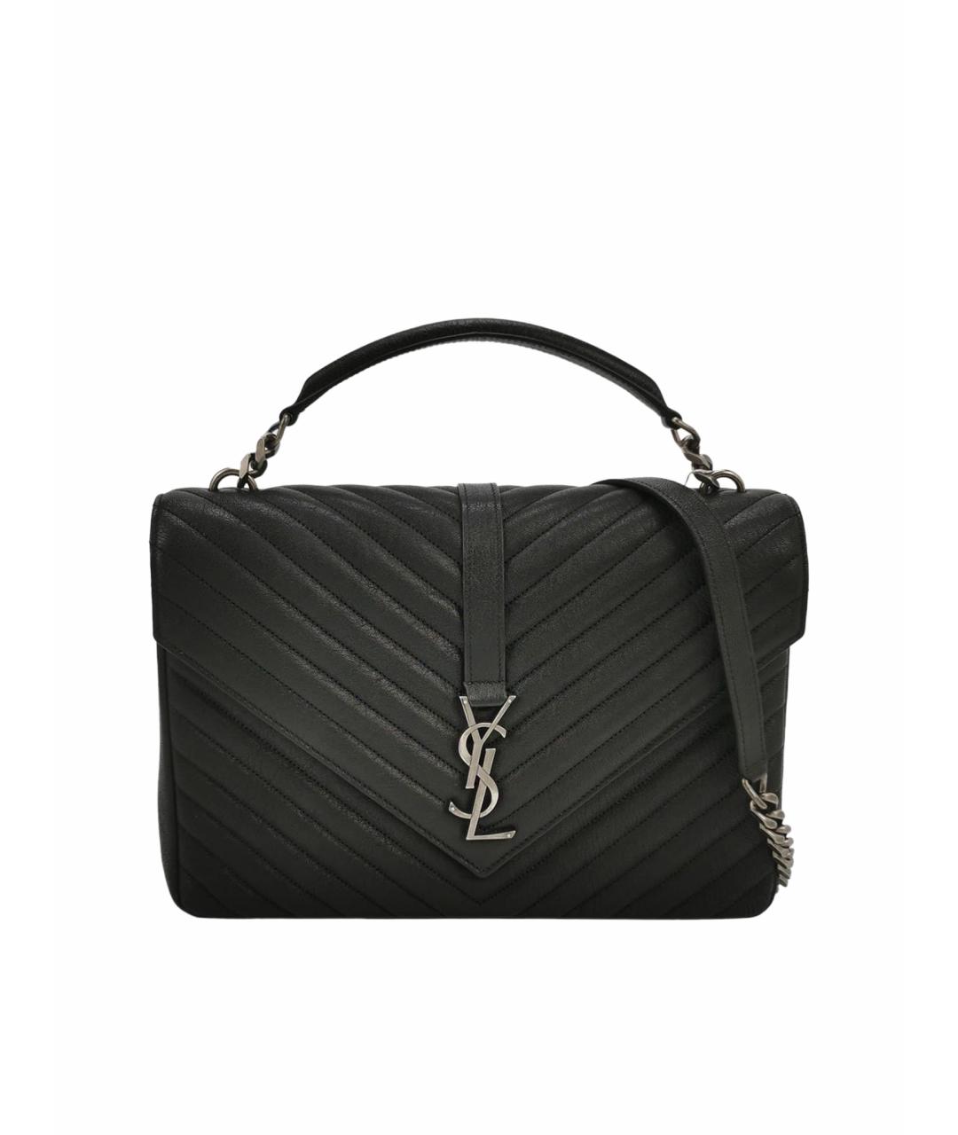 SAINT LAURENT Черная кожаная сумка через плечо, фото 1
