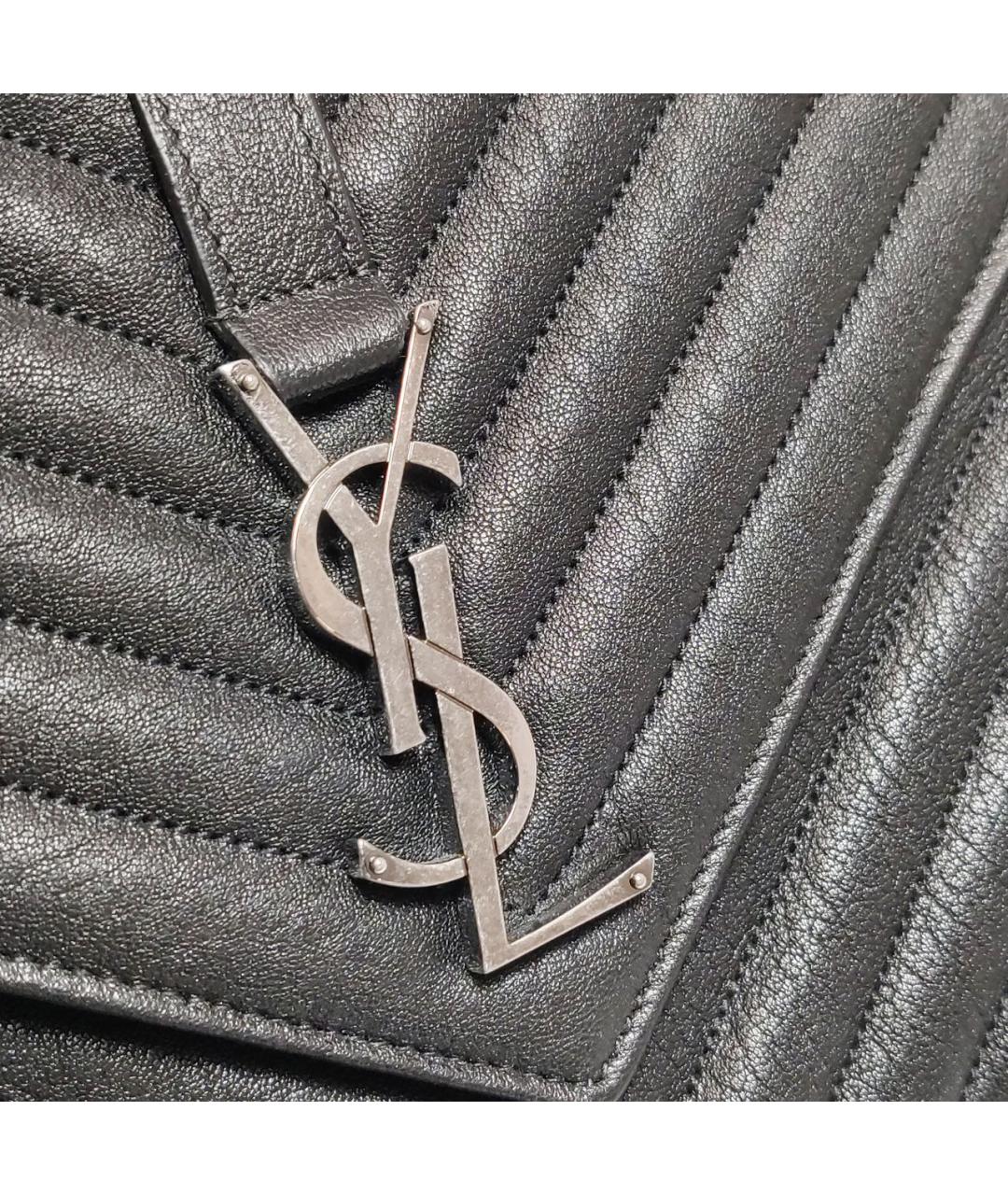 SAINT LAURENT Черная кожаная сумка через плечо, фото 6