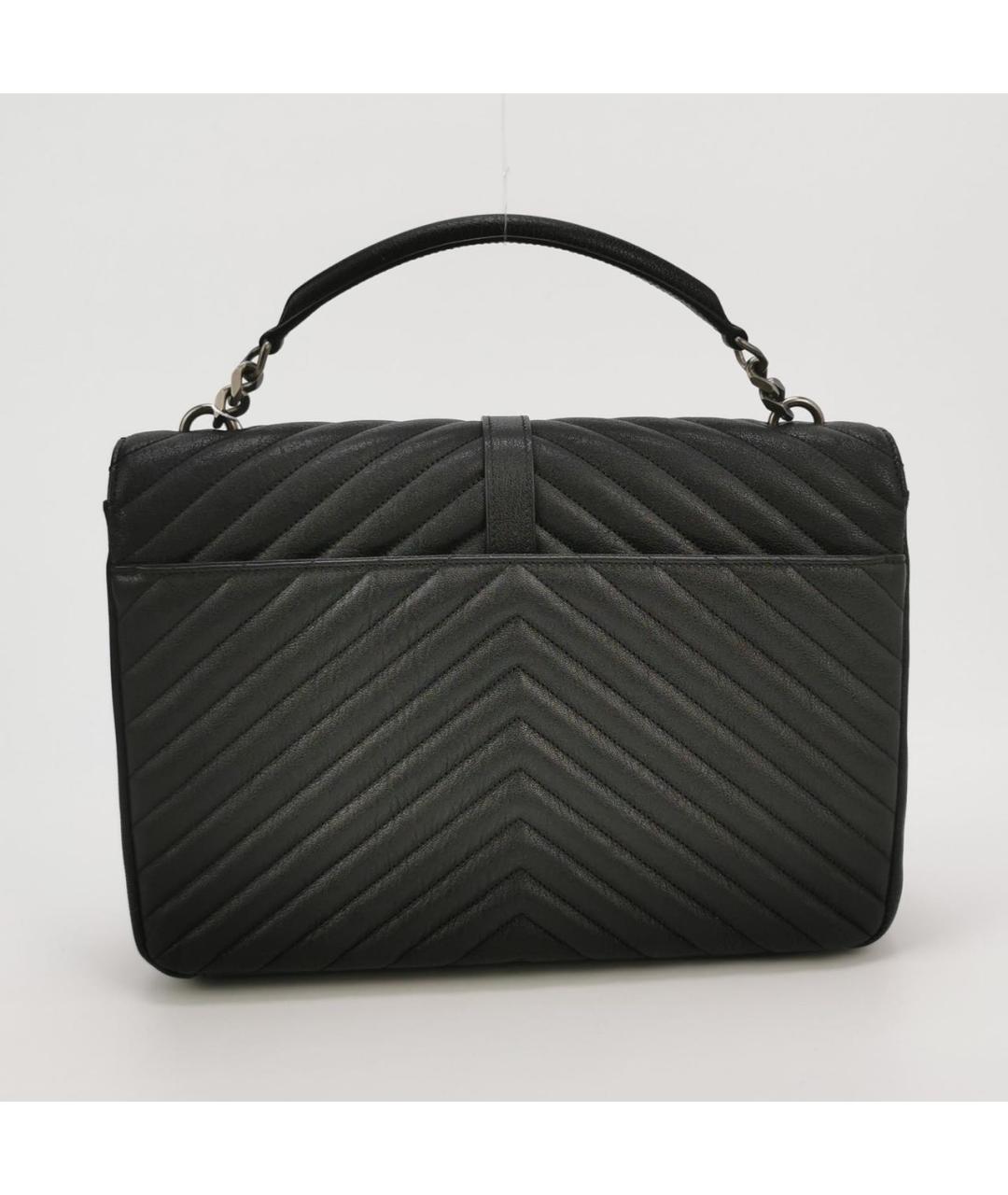 SAINT LAURENT Черная кожаная сумка через плечо, фото 3