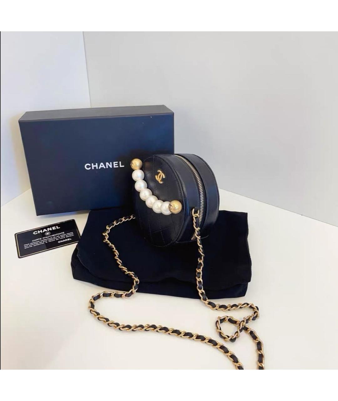 CHANEL Черная кожаная сумка через плечо, фото 4