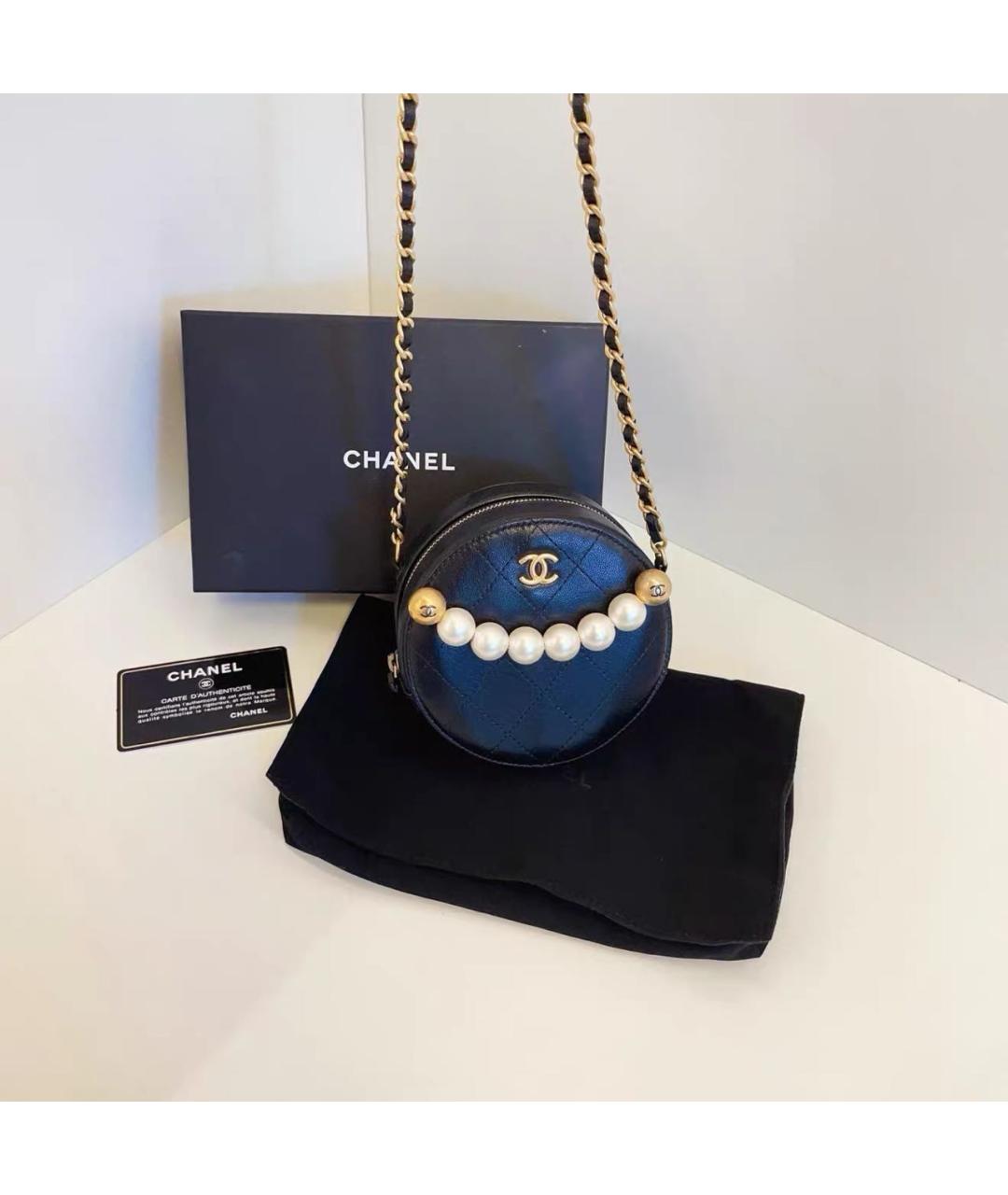 CHANEL Черная кожаная сумка через плечо, фото 7