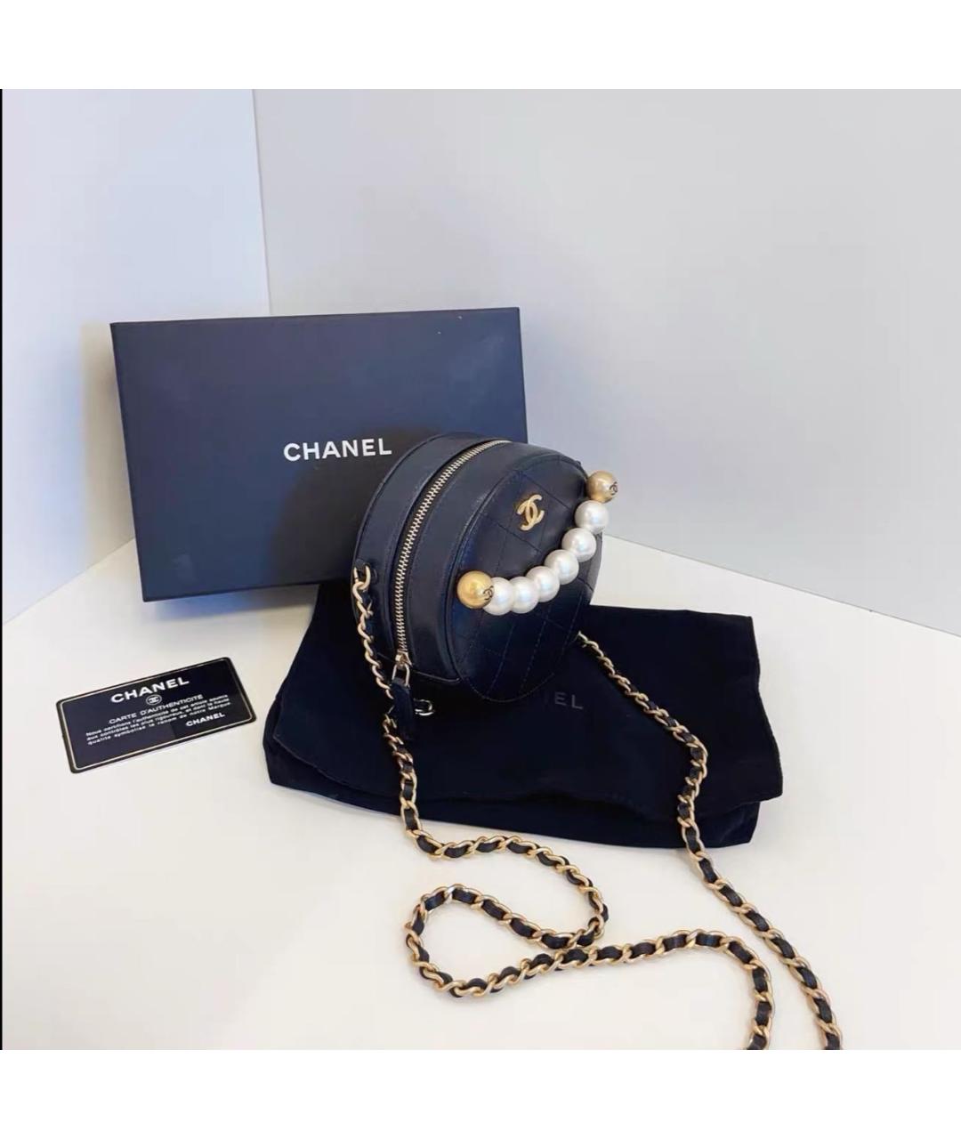 CHANEL Черная кожаная сумка через плечо, фото 2