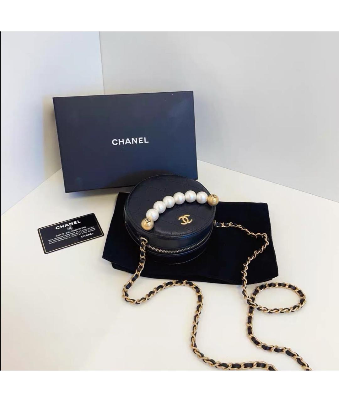 CHANEL Черная кожаная сумка через плечо, фото 5