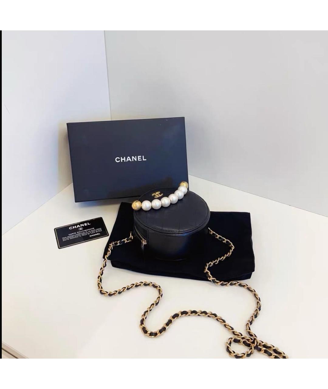 CHANEL Черная кожаная сумка через плечо, фото 6