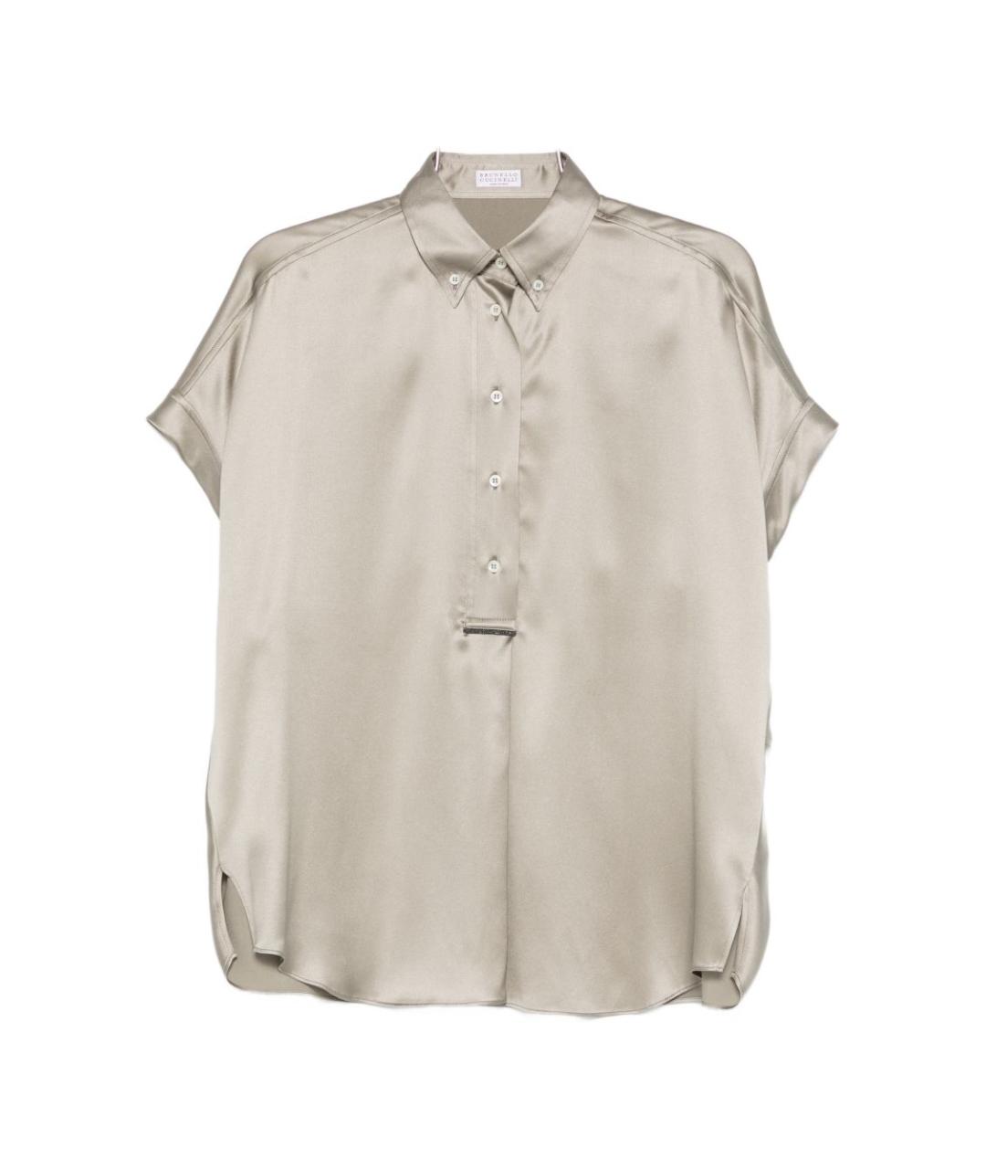 BRUNELLO CUCINELLI Зеленая шелковая блузы, фото 1