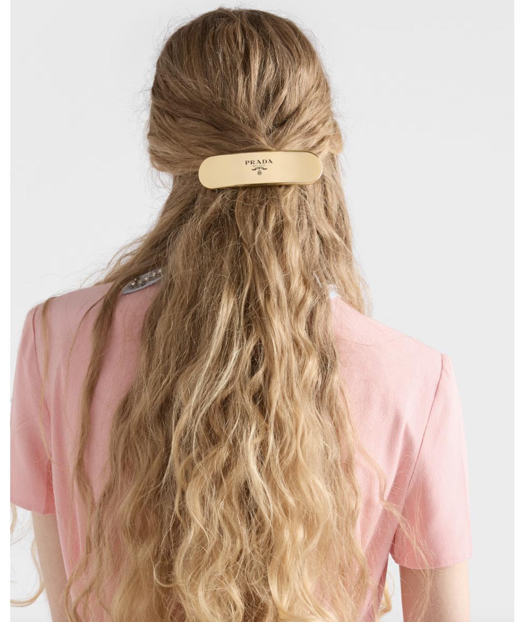 PRADA Золотая заколка, фото 2