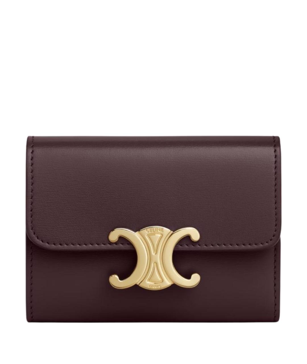 CELINE Бордовый кожаный кошелек, фото 1
