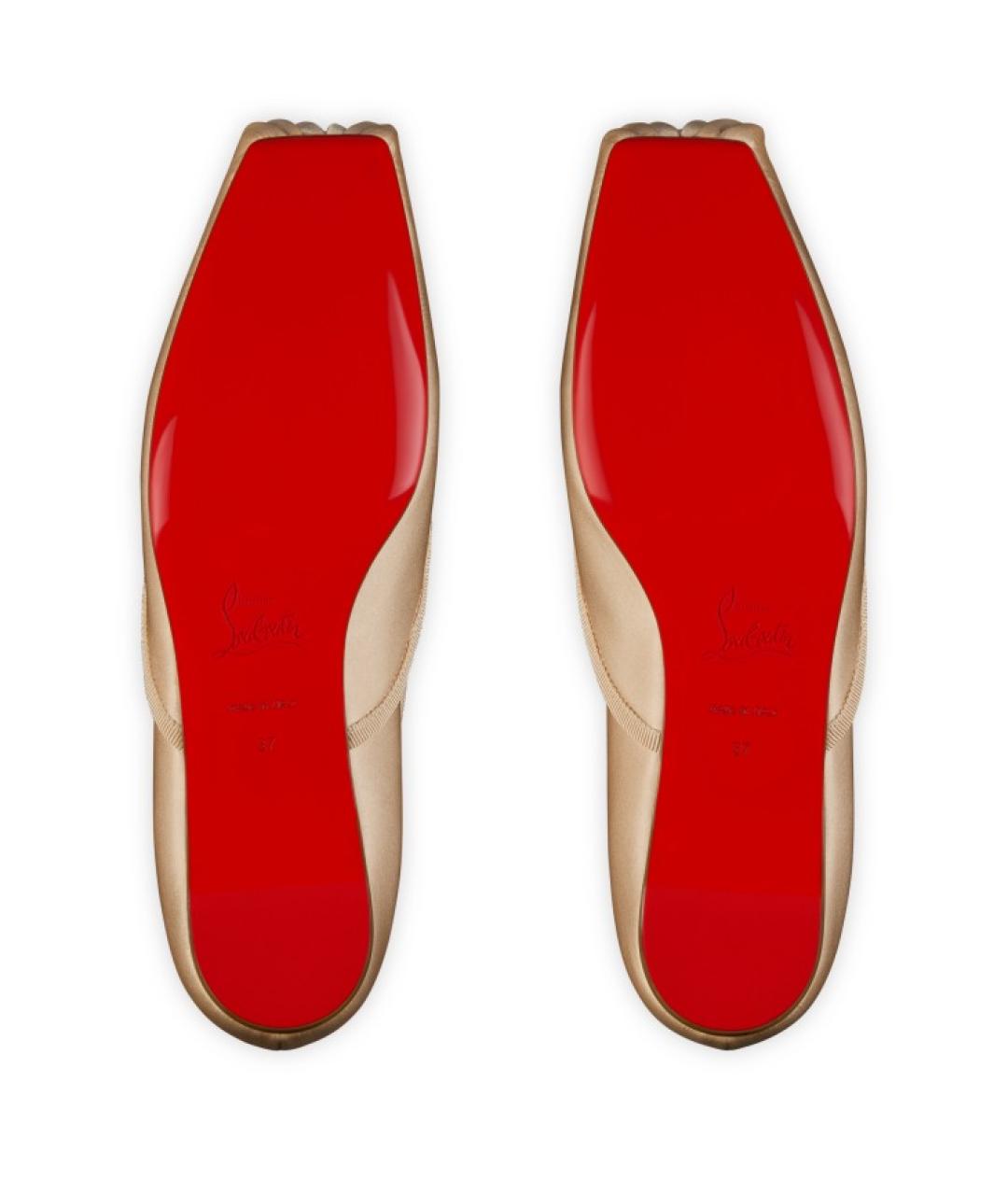 CHRISTIAN LOUBOUTIN Розовые текстильные балетки, фото 7