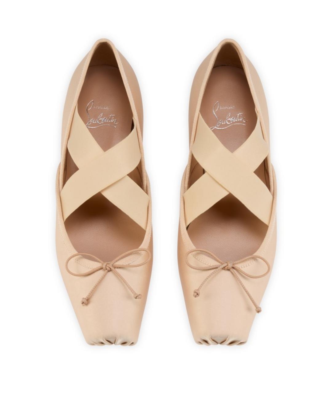 CHRISTIAN LOUBOUTIN Розовые текстильные балетки, фото 6