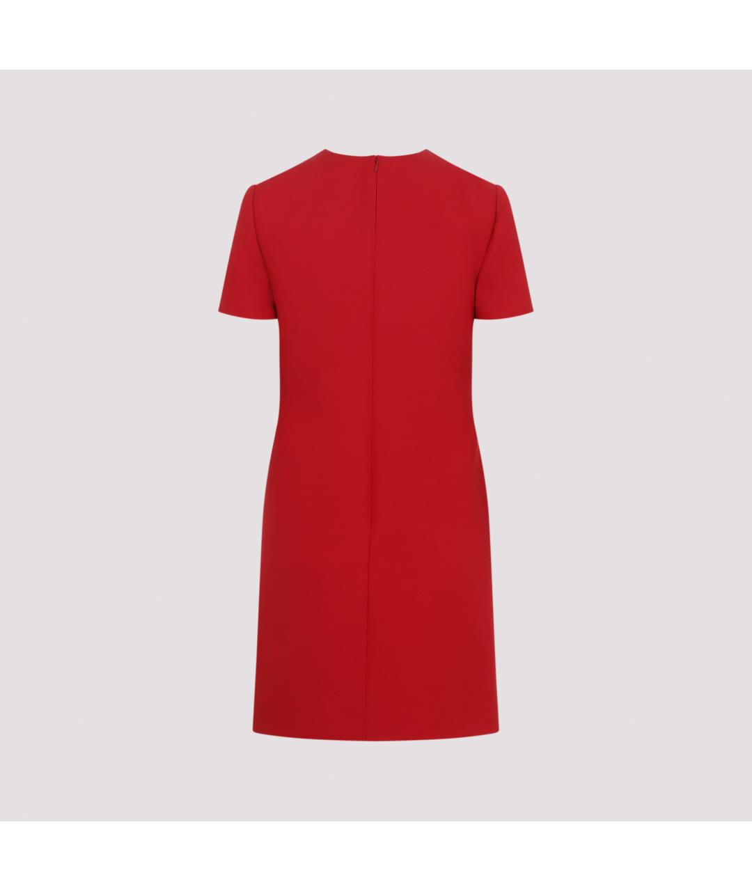 VALENTINO Красное шерстяное повседневное платье, фото 3